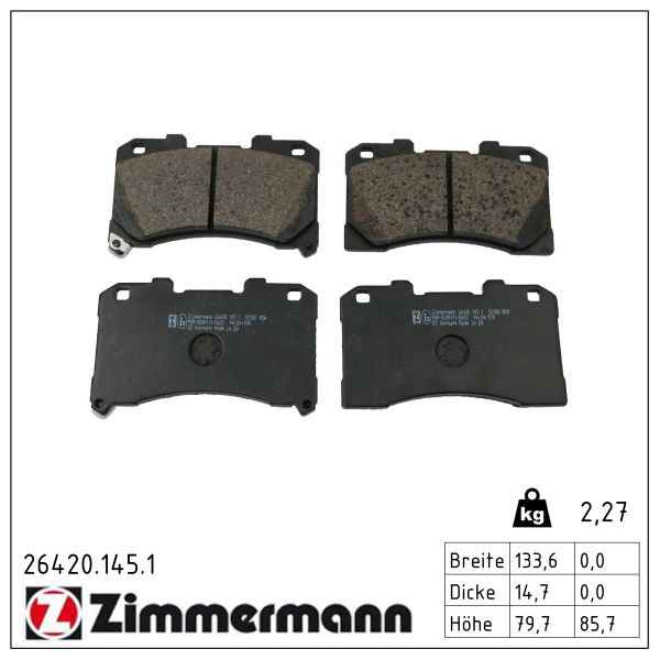 Zimmermann Bremsbeläge für TOYOTA YARIS (_P21_, _PA1_, _PH1_) vorne