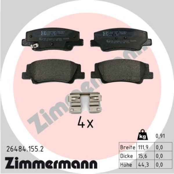 Zimmermann Brake pads for KIA SPORTAGE V (NQ5) rear