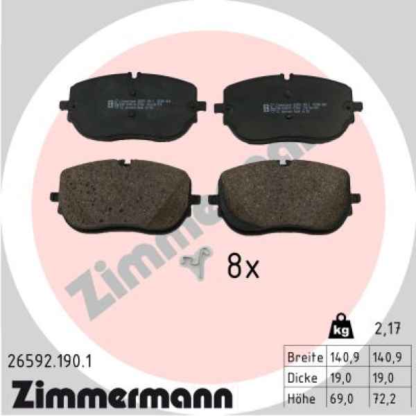 Zimmermann Brake pads for MERCEDES-BENZ C-KLASSE (W206) front