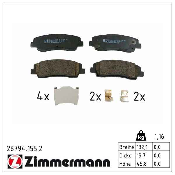 Zimmermann Bremsbeläge für HYUNDAI STARIA Bus (US4) hinten