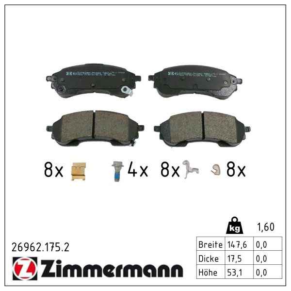Zimmermann Bremsbeläge für FORD USA RANGER Standard Cab Pickup hinten