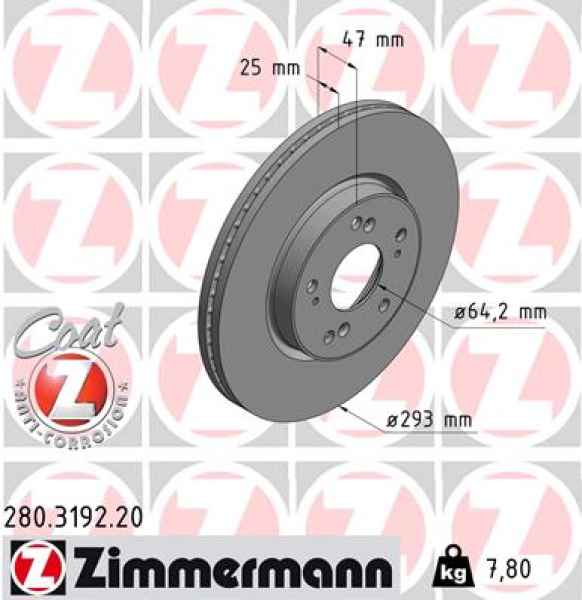 Zimmermann Brake Disc for HONDA HR-V (RU) front