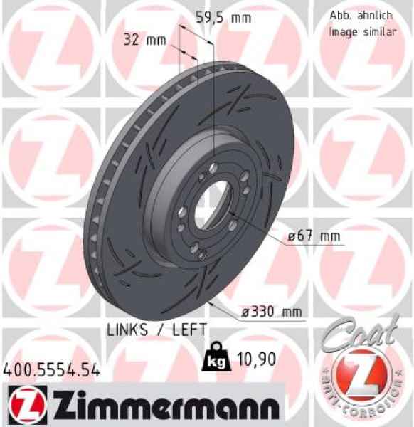 Zimmermann Sportbremsscheibe Black Z für MERCEDES-BENZ GLE (V167) vorne links