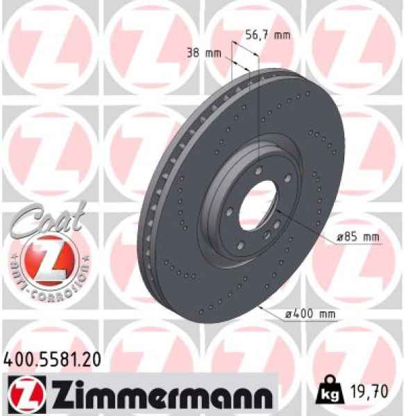 Zimmermann Brake Disc for MERCEDES-BENZ G-KLASSE (W463) front