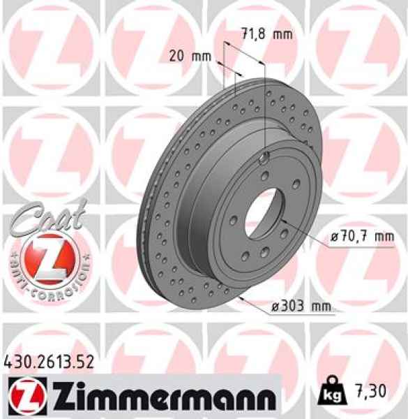 Zimmermann Sportbremsscheibe Sport Z für OPEL ANTARA (L07) hinten