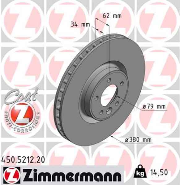 Zimmermann Brake Disc for LAND ROVER RANGE ROVER SPORT (L320) front