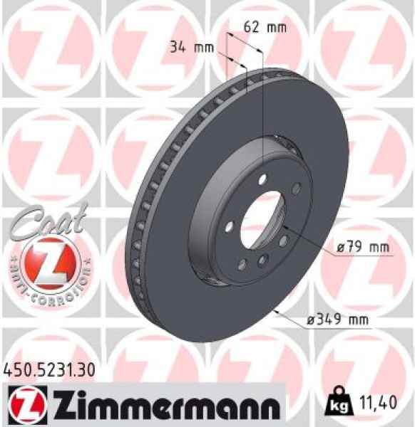 Zimmermann Brake Disc for LAND ROVER DEFENDER Van (L663) front