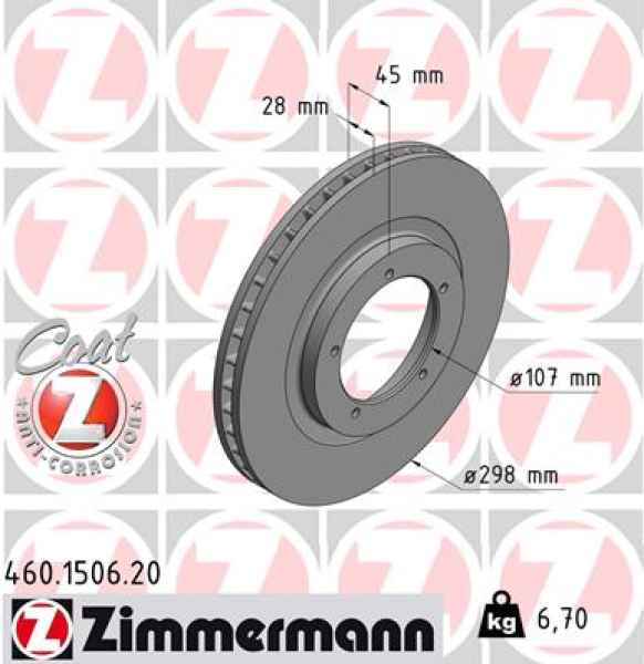 Zimmermann Bremsscheibe für PORSCHE 944 vorne