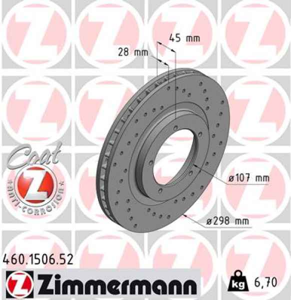 Zimmermann Sport Brake Disc for PORSCHE 944 front