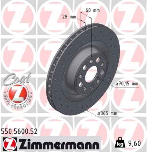 Zimmermann Sportbremsscheibe Sport Z für TESLA MODEL S hinten