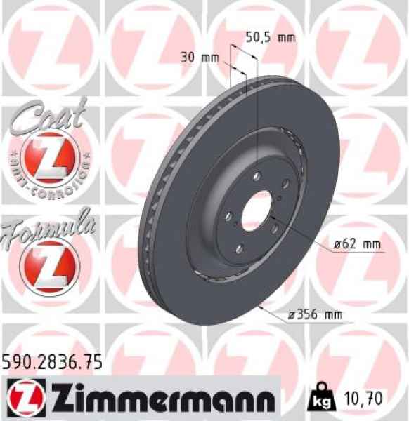 Zimmermann Brake Disc for LEXUS RC (_C1_) front left