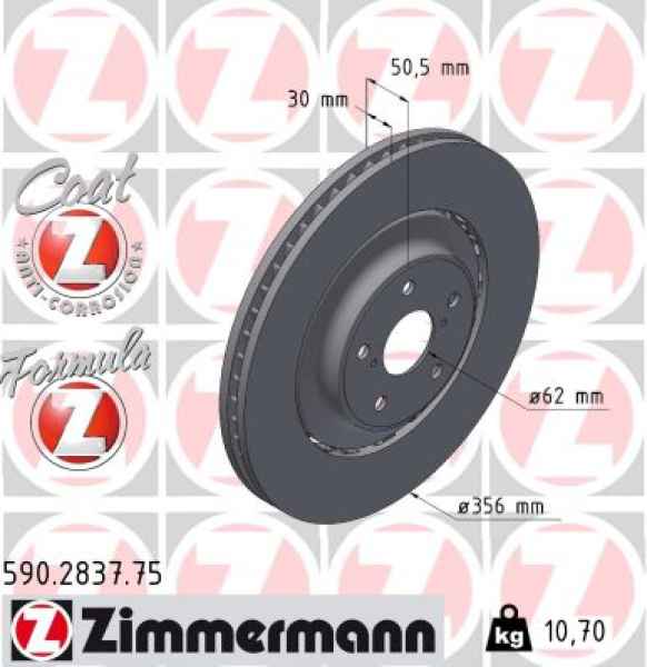 Zimmermann Brake Disc for LEXUS RC (_C1_) front right