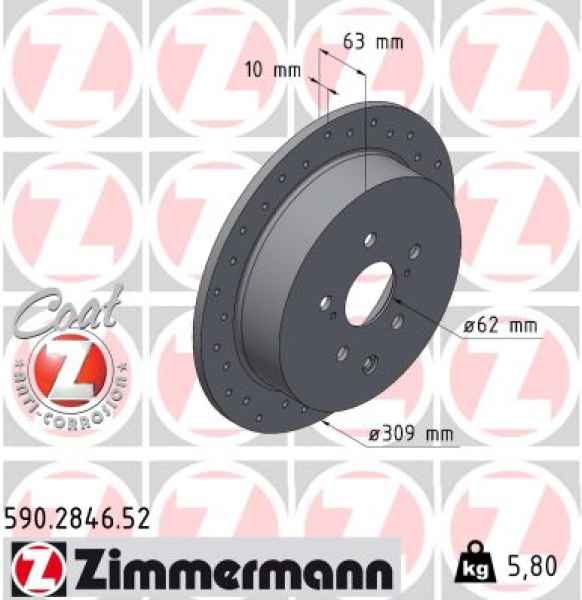 Zimmermann Sport Brake Disc for TOYOTA SIENNA (_L3_) rear